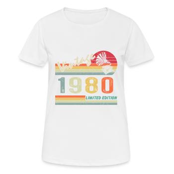 Gramophone vintage 42ème anniversaire 1980 42 ans - T-shirt respirant Femme - blanc - Devant - AI Model Female 172 dark (172cm)