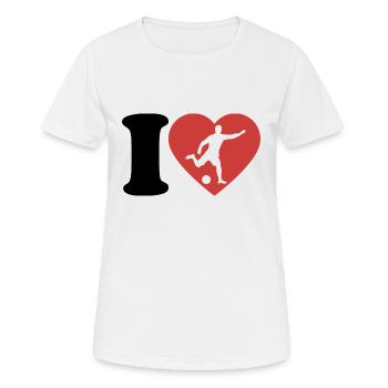 I Love Soccer - Herz - Hobby - Frauen T-Shirt atmungsaktiv - Weiß - Vorne - AI Model Female 172 dark (172cm)