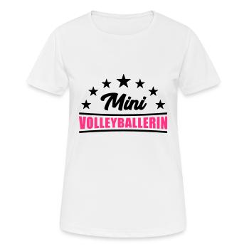 Volleyball Shirt - Mini Volleyballerin Shirt -Team - Frauen T-Shirt atmungsaktiv - Weiß - Vorne - AI Model Female 172 dark (172cm)