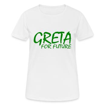 Greta - Frauen T-Shirt atmungsaktiv - Weiß - Vorne - AI Model Female 172 dark (172cm)