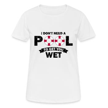 Pool Guy Design pour PoolBoy et Pool Cleaner - T-shirt respirant Femme - blanc - Devant - AI Model Female 172 dark (172cm)