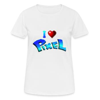 I love pixel - T-shirt respirant Femme - blanc - Devant - AI Model Female 172 dark (172cm)