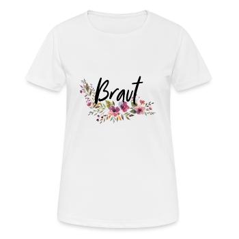 Bride - JGA - Floral Series - Women's Breathable T-Shirt - white - Front - AI Model Female 172 dark (172cm)