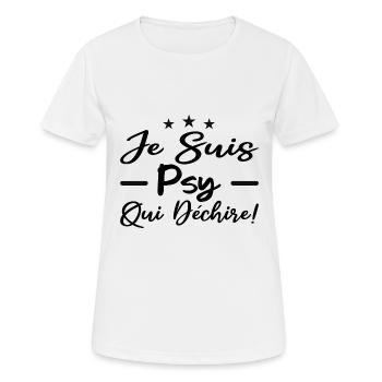 je suis psy qui déchire - T-shirt respirant Femme - blanc - Devant - AI Model Female 172 dark (172cm)