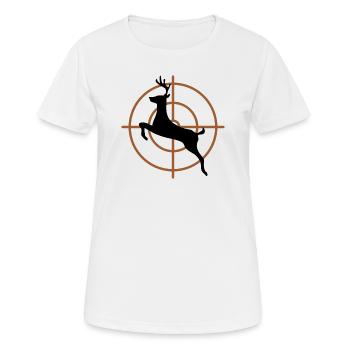 Hunting / Deer Logo - Women's Breathable T-Shirt - white - Front - AI Model Female 172 dark (172cm)