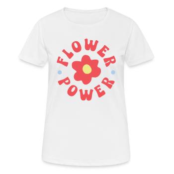 Flower Power - Frauen T-Shirt atmungsaktiv - Weiß - Vorne - AI Model Female 172 dark (172cm)