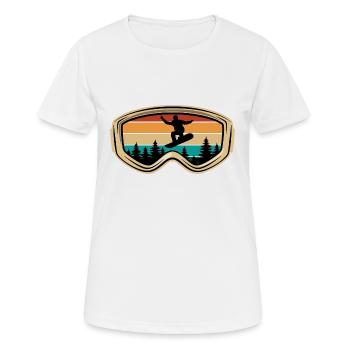 Snowboard, Halfpipe, Sports d’hiver, Vacances au ski - T-shirt respirant Femme - blanc - Devant - AI Model Female 172 dark (172cm)