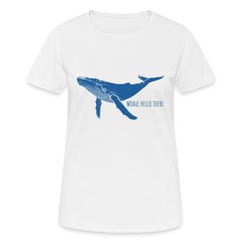 Baleine Hello There - Baleine - Baleine à bosse - Mammifère marin - T-shirt respirant Femme - blanc - Devant - AI Model Female 172 dark (172cm)
