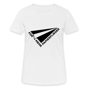 Papierflieger Flugzeug basteln - Frauen T-Shirt atmungsaktiv - Weiß - Vorne - AI Model Female 172 dark (172cm)