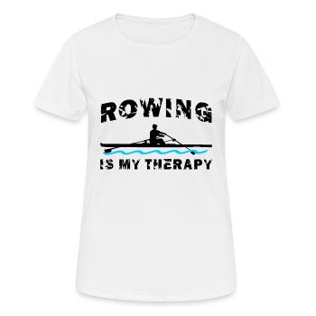 Rudern ist meine Therapie, Rudern, Ruderer - Frauen T-Shirt atmungsaktiv - Weiß - Vorne - AI Model Female 172 dark (172cm)