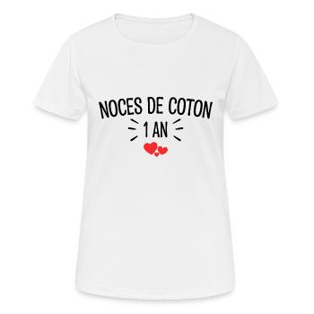 Noces de Coton - T-shirt respirant Femme - blanc - Devant - AI Model Female 172 dark (172cm)