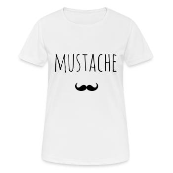 Mustache Bart Geschenk Idee - Frauen T-Shirt atmungsaktiv - Weiß - Vorne - AI Model Female 172 dark (172cm)