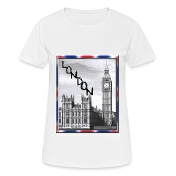 London Big Ben Union Jack - T-shirt respirant Femme - blanc - Devant - AI Model Female 172 dark (172cm)