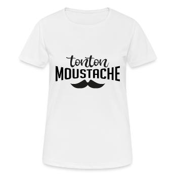 tonton moustache - T-shirt respirant Femme - blanc - Devant - AI Model Female 172 dark (172cm)