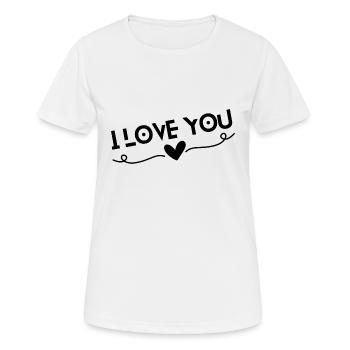 Je t’aime - T-shirt respirant Femme - blanc - Devant - AI Model Female 172 dark (172cm)