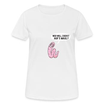 Wurm Würmer Regenwürmer Lustige Sprüche Regenwurm - Frauen T-Shirt atmungsaktiv - Weiß - Vorne - AI Model Female 172 dark (172cm)