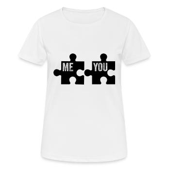 ICH DU | PUZZLE | PAAR - Frauen T-Shirt atmungsaktiv - Weiß - Vorne - AI Model Female 172 dark (172cm)
