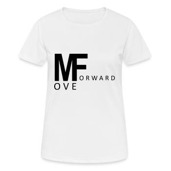 Vorwärts bewegen - Frauen T-Shirt atmungsaktiv - Weiß - Vorne - AI Model Female 172 dark (172cm)