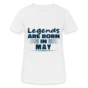 Im Mai werden Legenden geboren - Frauen T-Shirt atmungsaktiv - Weiß - Vorne - AI Model Female 172 dark (172cm)