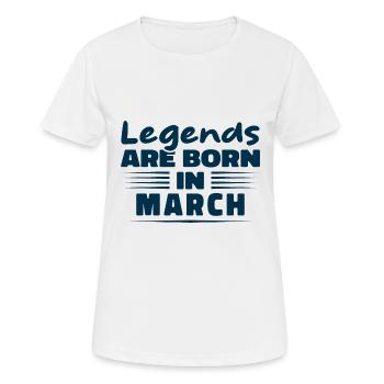 Im März werden Legenden geboren - Frauen T-Shirt atmungsaktiv - Weiß - Vorne - AI Model Female 172 dark (172cm)