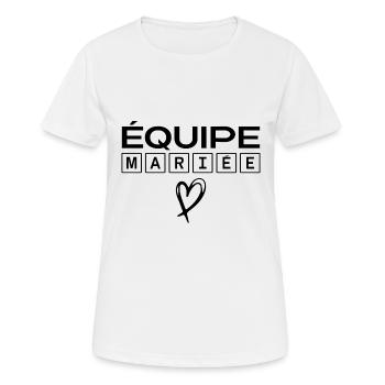 Équipe mariée - T-shirt respirant Femme - blanc - Devant - AI Model Female 172 dark (172cm)