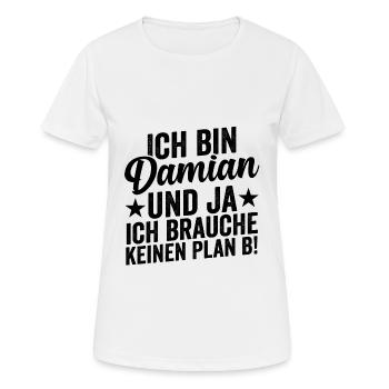Vorname Damian - Frauen T-Shirt atmungsaktiv - Weiß - Vorne - AI Model Female 172 dark (172cm)