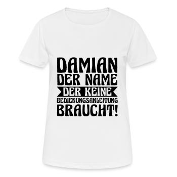 Vorname Damian - Frauen T-Shirt atmungsaktiv - Weiß - Vorne - AI Model Female 172 dark (172cm)