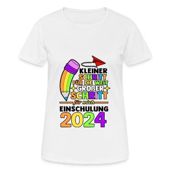 1st Grade Schoolchild Back to School Enrollment - Women's Breathable T-Shirt - white - Front - AI Model Female 172 dark (172cm)