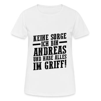 Prénom Andreas - T-shirt respirant Femme - blanc - Devant - AI Model Female 172 dark (172cm)