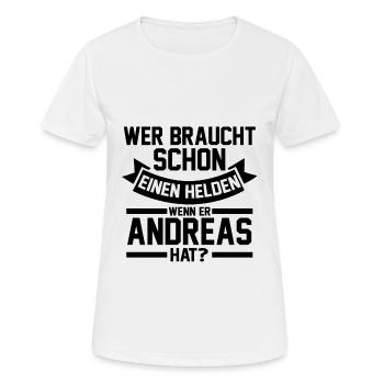 Vorname Andreas - Frauen T-Shirt atmungsaktiv - Weiß - Vorne - AI Model Female 172 dark (172cm)