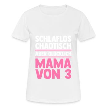 Mom of 3 children - Women's Breathable T-Shirt - white - Front - AI Model Female 172 dark (172cm)