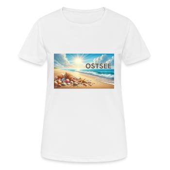 Ostsee - Frauen T-Shirt atmungsaktiv - Weiß - Vorne - AI Model Female 172 dark (172cm)