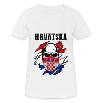 Croates Croates Croates Croatine Hrvatska Croatie - T-shirt respirant Femme - blanc - Devant - AI Model Female 172 dark (172cm)