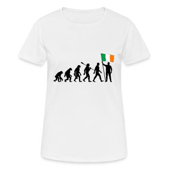 Irland - Evolution - Flagge - Nation - Frauen T-Shirt atmungsaktiv - Weiß - Vorne - AI Model Female 172 dark (172cm)