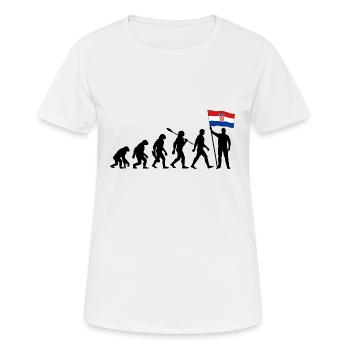 Kroatien - Evolution - Flagge - Nation - Frauen T-Shirt atmungsaktiv - Weiß - Vorne - AI Model Female 172 dark (172cm)