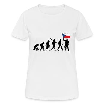 Tschechien - Evolution - Flagge - Nation - Frauen T-Shirt atmungsaktiv - Weiß - Vorne - AI Model Female 172 dark (172cm)