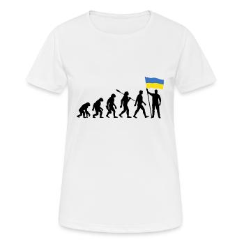 Ukraine - Evolution - Drapeau - Nation - T-shirt respirant Femme - blanc - Devant - AI Model Female 172 dark (172cm)