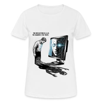 Le reflet est un mensonge - T-shirt respirant Femme - blanc - Devant - AI Model Female 172 dark (172cm)