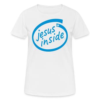 Jésus à l'intérieur - Nerd - Jesus4m3 - T-shirt respirant Femme - blanc - Devant - AI Model Female 172 dark (172cm)