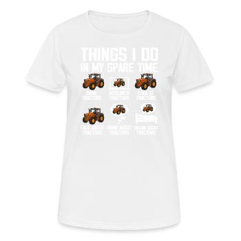 6 Things I Do In My Spare Time Tractors lover - Women's Breathable T-Shirt - white - Front - AI Model Female 172 dark (172cm)