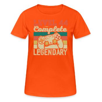 Level 44 Complete, 44 Birthday Gift - Women's Breathable T-Shirt - neon orange - Front - AI Model Female 172 dark (172cm)