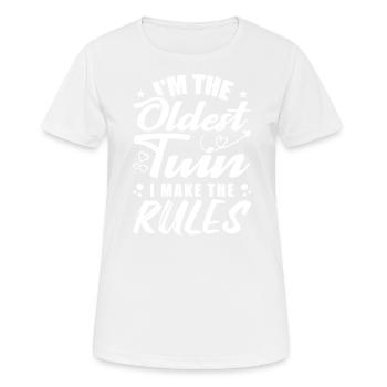I'm The Oldest Twin Funny Twin Tees - T-shirt respirant Femme - blanc - Devant - AI Model Female 172 dark (172cm)