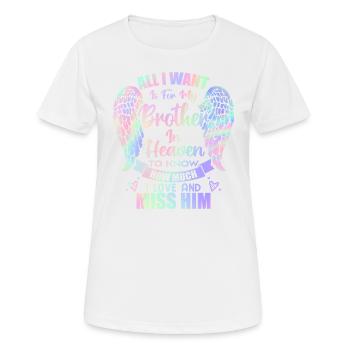 My Brother In Heaven Angel Wings - T-shirt respirant Femme - blanc - Devant - AI Model Female 172 dark (172cm)