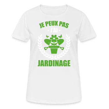 Ich kann nicht, ich habe Gartenarbeit - Frauen T-Shirt atmungsaktiv - Weiß - Vorne - AI Model Female 172 dark (172cm)