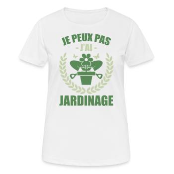 Ich kann nicht, ich habe Gartenarbeit - Frauen T-Shirt atmungsaktiv - Weiß - Vorne - AI Model Female 172 dark (172cm)