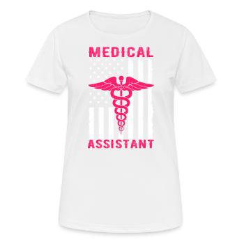 Medical Assistant American Flag Medical Assistant - T-shirt respirant Femme - blanc - Devant - AI Model Female 172 dark (172cm)