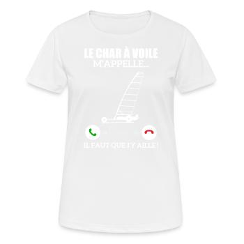 Die Sandyacht ruft mich - Frauen T-Shirt atmungsaktiv - Weiß - Vorne - AI Model Female 172 dark (172cm)