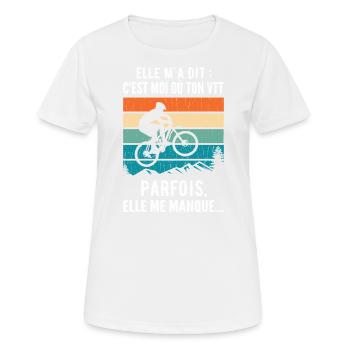 Humorvolles Mountainbike Humor Mountainbike - Frauen T-Shirt atmungsaktiv - Weiß - Vorne - AI Model Female 172 dark (172cm)