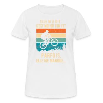Humorvolles Mountainbike Humor Mountainbike - Frauen T-Shirt atmungsaktiv - Weiß - Vorne - AI Model Female 172 dark (172cm)