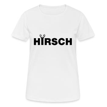 HIRSCH mit Geweih - für Jäger & Gejagte mit Humor - Frauen T-Shirt atmungsaktiv - Weiß - Vorne - AI Model Female 172 dark (172cm)